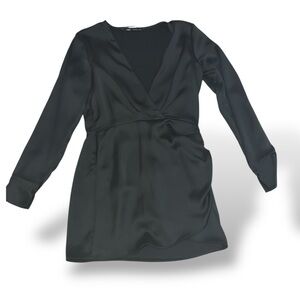 Zara Black satin mini dress